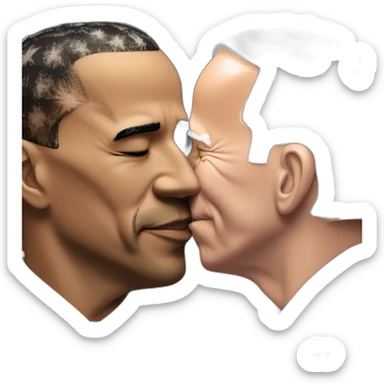 joe biden kissing Barack obama sticker