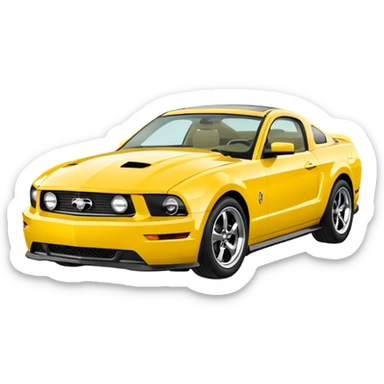 Create a mustang 309emoji in yellow colour  sticker