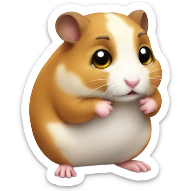 pensive poop hamster sticker