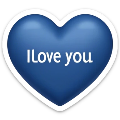 Dark Blue heart with the words I Love You Ry in the middle  sticker
