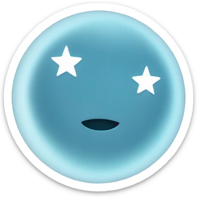 Light blue moon with stars no face sticker