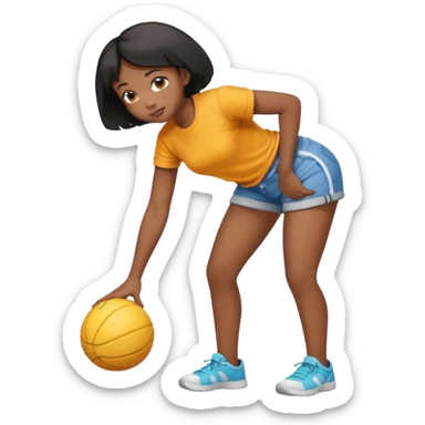 Black girl bending over sticker