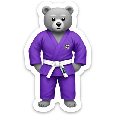 Jiu jitsu Bear purple belt sticker