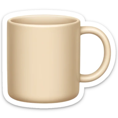 Pale beige Cylindrical short mug  sticker