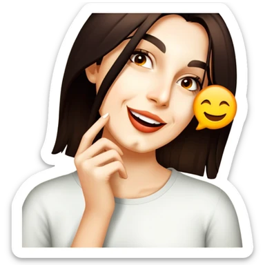 She is sayin wooooow with smile sticker