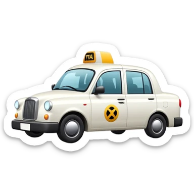 Cinematic realistic white taxi sticker