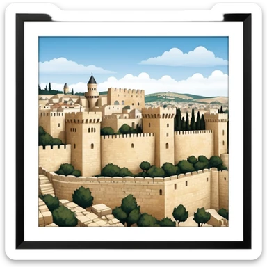 emoji highlighting the old city wall of Jerusalem with Jerusalem stone without borders on the emoji sticker