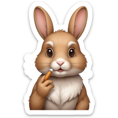 a cute rabit smoking sticker