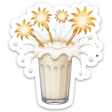 Fire works made of milk for the new year sticker