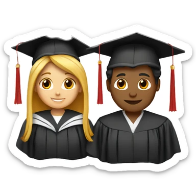 a graduate with a red diploma girl sticker