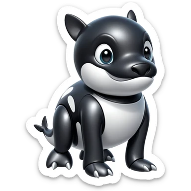 black tubby orca robodog sticker