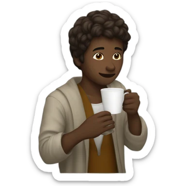 Young muslin men drinking coffee sticker