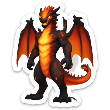  Full Body Legendary Cool Brown-Black-Red-Orange-gradient Magma-Lava-Volcano-Dragon sticker