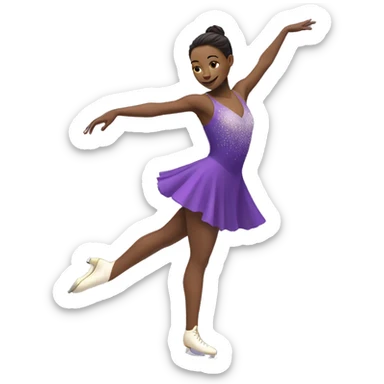 Figure skater wearing a purple dress sticker