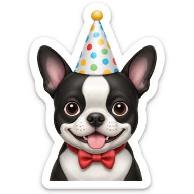 Boston terrier birthday sticker