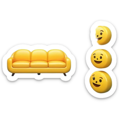 Warehouse interior designed in emoji style, 3D emoji aesthetic, bright colors, soft rounded shapes, simplified details, glossy plastic texture, clean environment, playful lighting, high resolution, sharp focus, vibrant, cartoon-like but rendered in 4K, studio quality. sticker