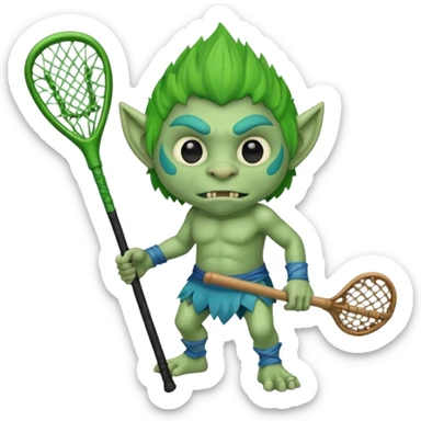 Troll holding lacrosse stick sticker
