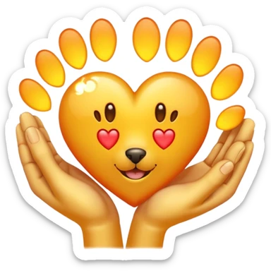 heart with a paw print and a sun sticker