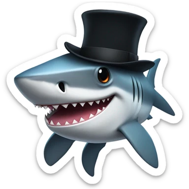 shark with a tophat sticker