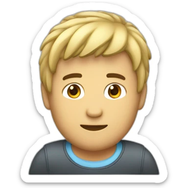 Un chico  con flequillo que sea blanco  sticker
