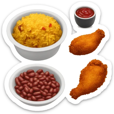 Red Beans and Rice with fried Chicken sticker