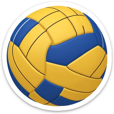 Pelota de voleibol azul amarillo y boanco sticker