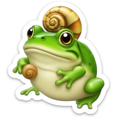 Grenouille avec un escargot sur la tête  sticker