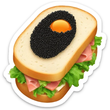 sandwich with black caviar sticker