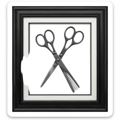 barber shop, scissors & comb. sticker