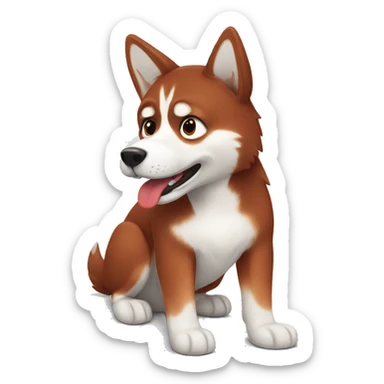 Red husky sticker