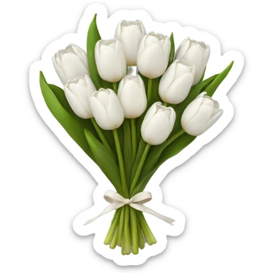 white tulip bouquet  sticker