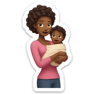 Super mother holding a baby sticker