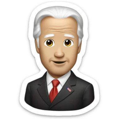 joe biden with kim jung un hair black hair sticker