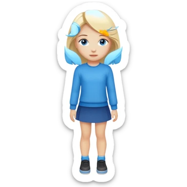 cute girl fuul body with blonde hair sticker