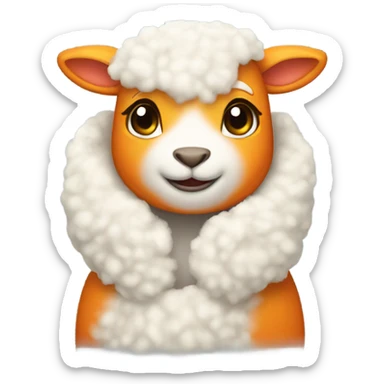 Tangerines winter fur coat lambs sticker