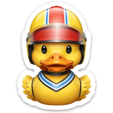 duck with race helmet  sticker