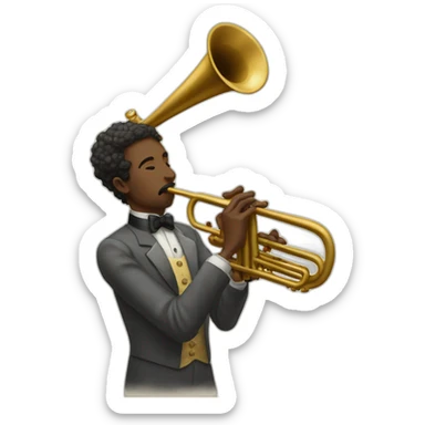 painting of trompet player sticker