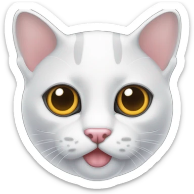 gato blanco con los ojos medio cerrados tomando foto a la cámara sticker