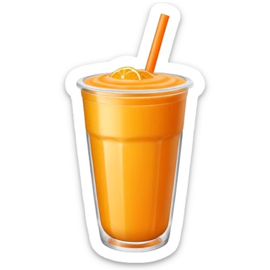 smoothie cup with orange sticker