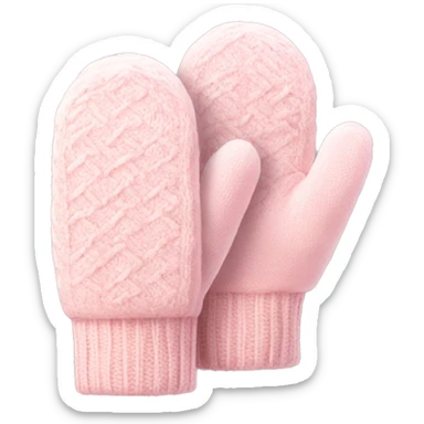 pastel pink mittens for winter sticker