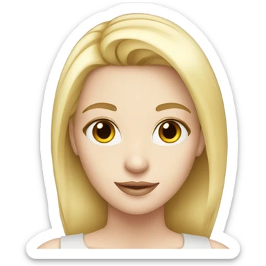 young pretty blond woman with pale skin sticker