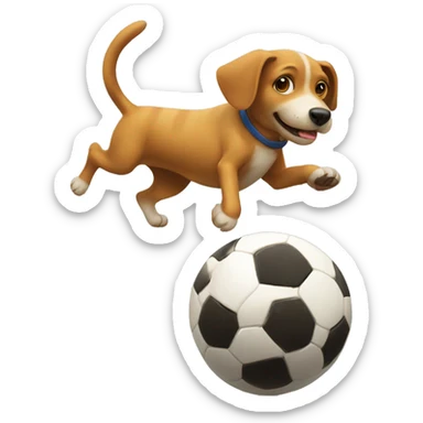 the dog and the cat playing football NEXION sticker