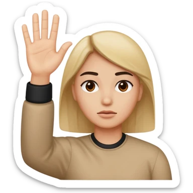 Eyebrow up hand saying stop  sticker