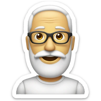 Um homem branco de óculos e barba com uma câmera tirando uma foto sticker