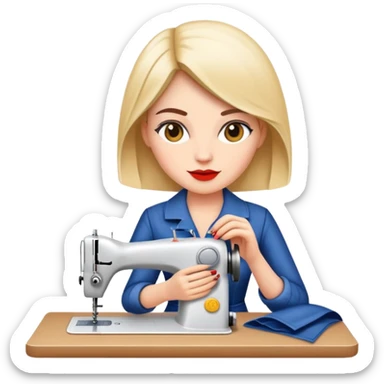 female fashion designer, sewing fashion clothing by hand sticker