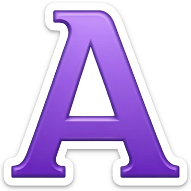 purple capital letter alphabet sticker