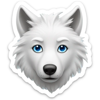 white wolf with blue eyes  sticker