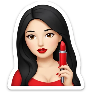 Curvy latina woman with long back hair masturbating  sticker