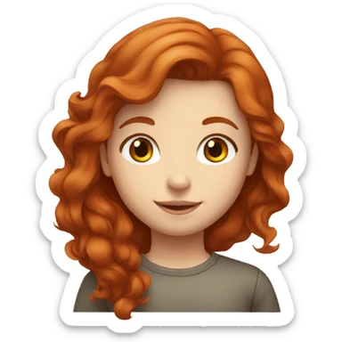 redhead girl love with brown haird boy sticker