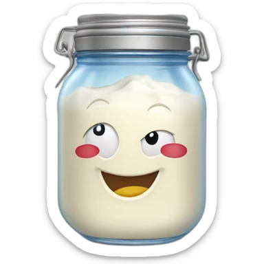 Lightning McQueen in jar with milk sticker